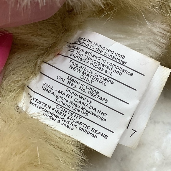 WAL-MART Plush Light Tan Laying Down Bunny Rabbit Stuffed Animal w Carrot on Ear - Picture 12 of 14